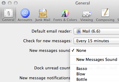 Apple Mail preferences